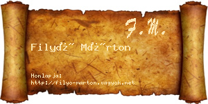 Filyó Márton névjegykártya